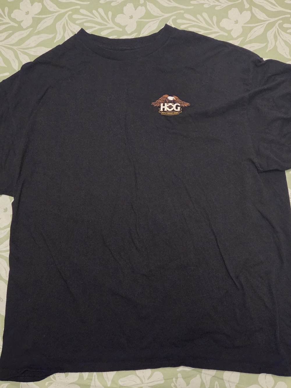 Harley-Davidson Black Short Sleeve Tee with Small Eagle HOG Logo